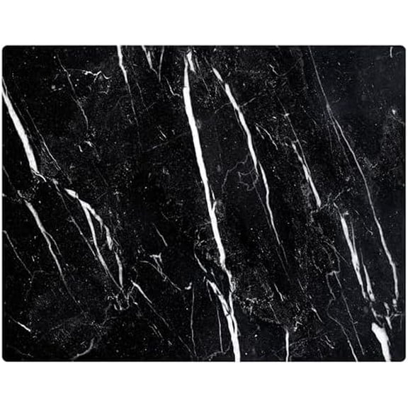 Tempered Glass Cutting Board, Non toxic Black Marble Cutting Board for Kitchen, Non slip Chopping Board, Kitchen countertop, Table protection and Heat Resistant. 15"x12"