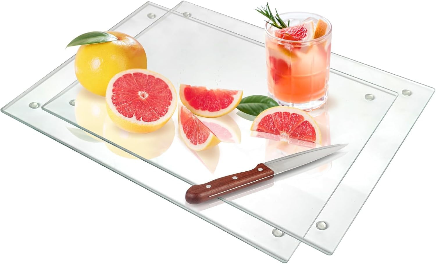 Tempered Glass Cutting Boards for Kitchen Counter, 2PCS 12x16 inch Clear Cutting Boards for Countertop, Non-Slip, Heat-Resistant, Easy to Clean, Kitchen Decoration - Walmart.com