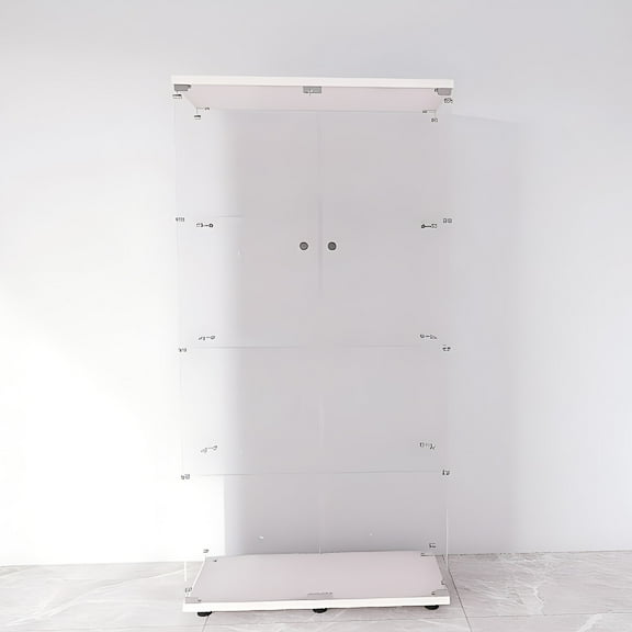 Tempered Glass Display Cabinet Wine Cabinet Hand Display Case 4 layers Double Door