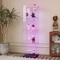 thumbnail image 1 of Tempered Glass Display Cabinet & Wine Storage with Bluetooth LED Light Strip & Door Lock - Modern Storage for Living Room, Bedroom, Office - Black, 1 of 9