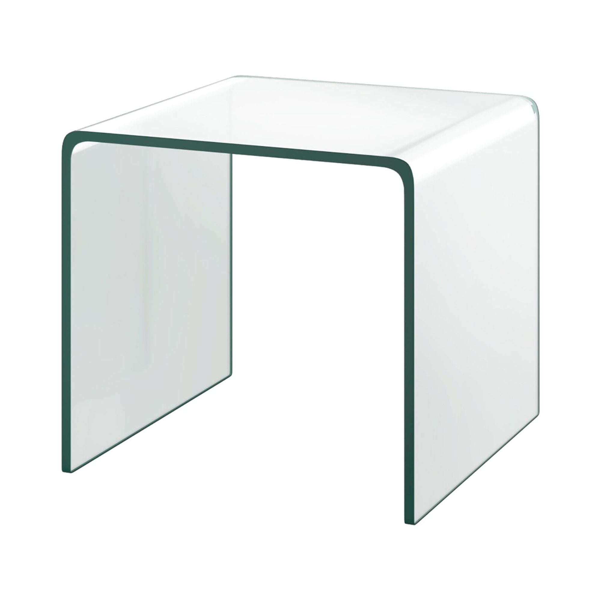 Clear Tempered Glass U-Shaped Modern End Table