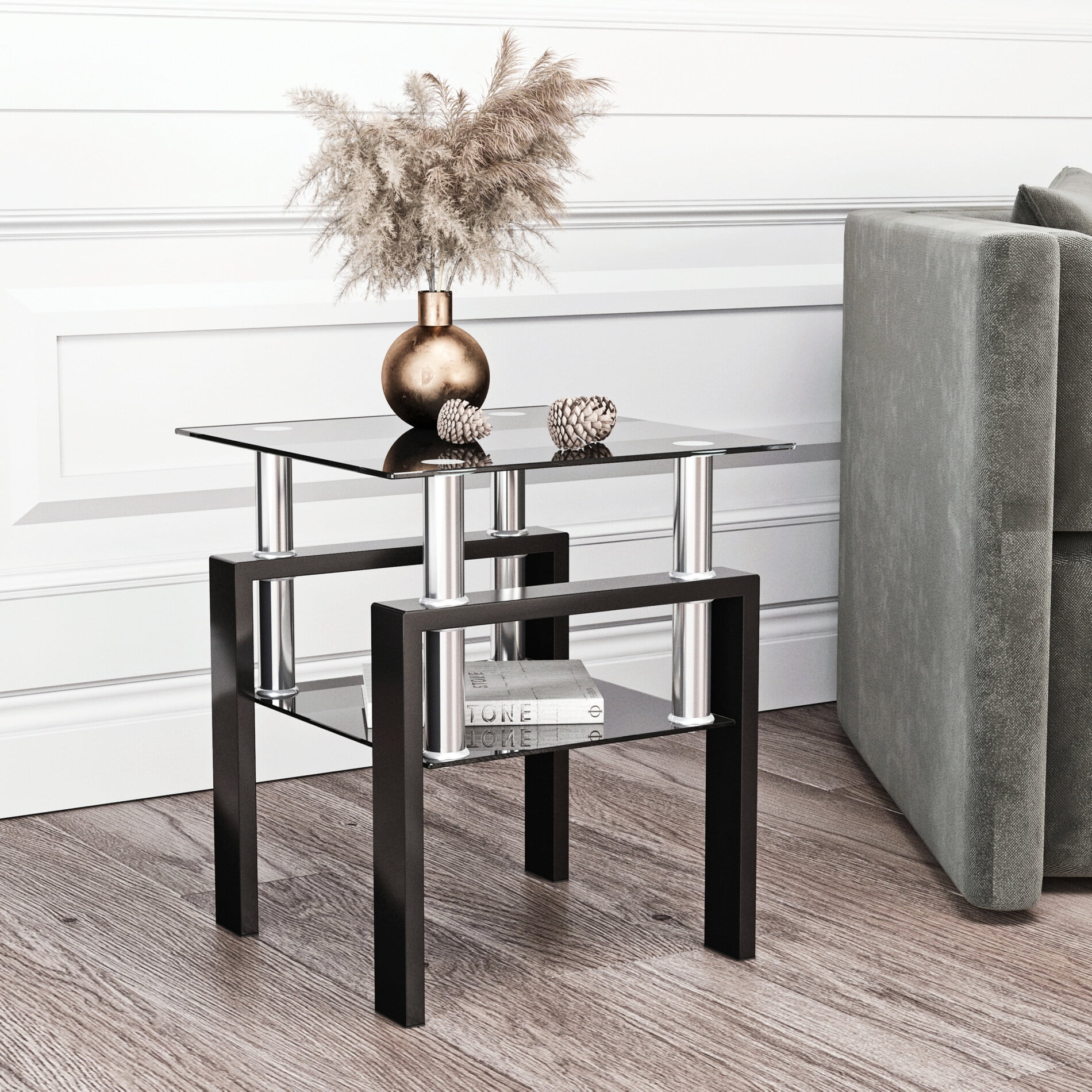 【N2 interior】stainless side table 即日配送】Stainless Curved Side Table サイドテーブル