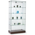 thumbnail image 1 of Tempered Glass Frameless Tower Display Stands At 71-Inches Tall, Hinged Locking Doors And Hidden Wheels, 35-1/4 x 71 x 17-3/8-Inch (13093NTWG), 1 of 1