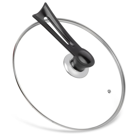 Tempered Glass Lid for 12" Frying Pan and Pot, DIIG Stainless Steel Replacement Cover for 12 inches Cookware, Skillets, Pans & Pots, Stainless Steel, Upstanding Handle, 30cm