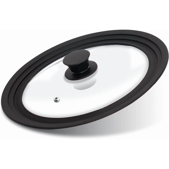 Tempered Glass Lid - Universal Lid with Heat Resistant Silicone Rim for Pots, Pans and Skillets - Pan Cover Replacement Lid Fits 9.5", 10" and 11" Diameter Cookware