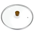 thumbnail image 1 of Tempered Glass Lid for Frying Pans and Pots, 11" Versatile Round Replacement Lid for 11 inch Skillets, Dark Wooden Knob - Dishwasher Safe, 1 of 9