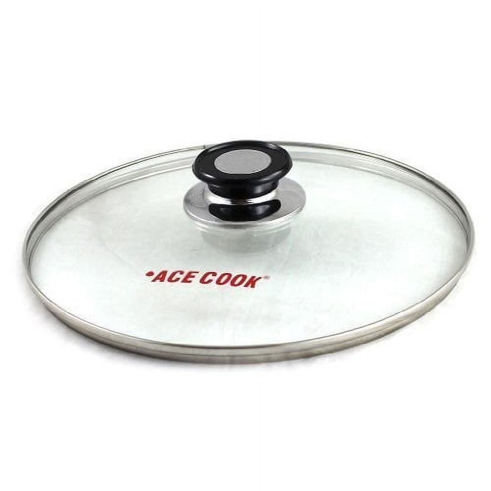 Glass Lid for Frying Pan, Fry Pan, Skillet, Pan Lid with Handle Coated in  Silicone Ring,9.5/24cm, Clear