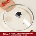 thumbnail image 1 of Tempered Glass Pot Lid - Universal Cookware Cover With Multiple Diameter Options for Pots & Pans, Diameter 11.42", 1 of 9