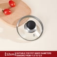thumbnail image 1 of Tempered Glass Pot Lid - Universal Cookware Cover With Multiple Diameter Options for Pots & Pans, Diameter 4.72", 1 of 9
