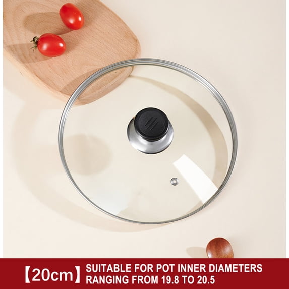 Tempered Glass Pot Lid - Universal Cookware Cover With Multiple Diameter Options for Pots & Pans, Diameter 7.87"