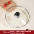 thumbnail image 1 of Tempered Glass Pot Lid Universal Cookware Cover with Stainless Steel Rim Shatterproof Replacement for Woks Soup Pots Steamers and Frying Pans, 1 of 9