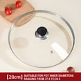 thumbnail image 1 of Tempered Glass Pot Lid Universal Cookware Cover with Stainless Steel Rim Shatterproof Replacement for Woks Soup Pots Steamers and Frying Pans, 1 of 9