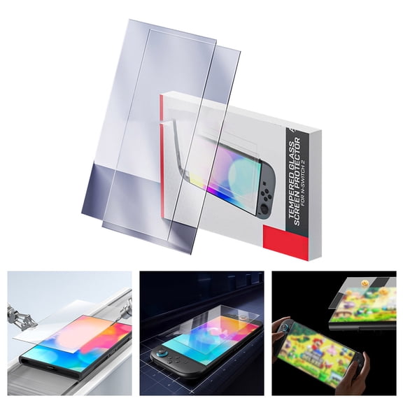 Tempered Glass Screen Protector 2-Pack High-Alumina Glass Gaming Screen Film Anti-Scratch Ultra-Thin Screen Guard for Handheld Gaming Console, Daily Protection & Portable Gaming Use