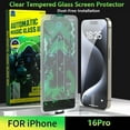 thumbnail image 1 of Tempered Glass Screen Protector for iPhone 16 Pro with Dust-Free Installation Kit - HD Clear, Shatterproof, Easy Install, 1 of 8