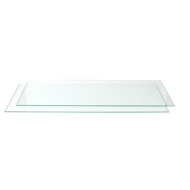 Tempered Glass Shelf 12"W x 36"L x 3/16" Set of 2