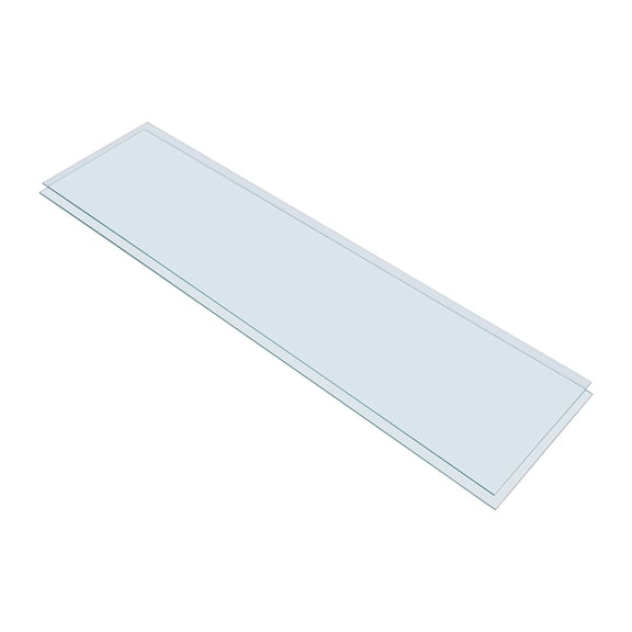 SSWBasics Tempered Glass Shelf - 12 in W x 48 in L x 3/16 in - Set of 2
