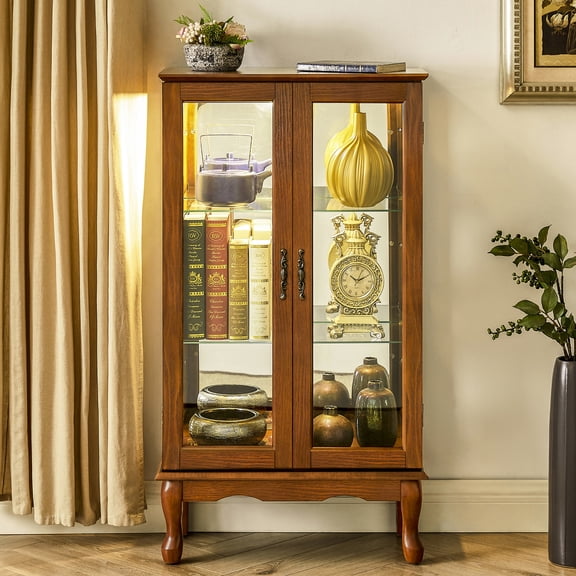 Tempered Glass Shelves / Dining Room Storage / Flexible Space for Decor