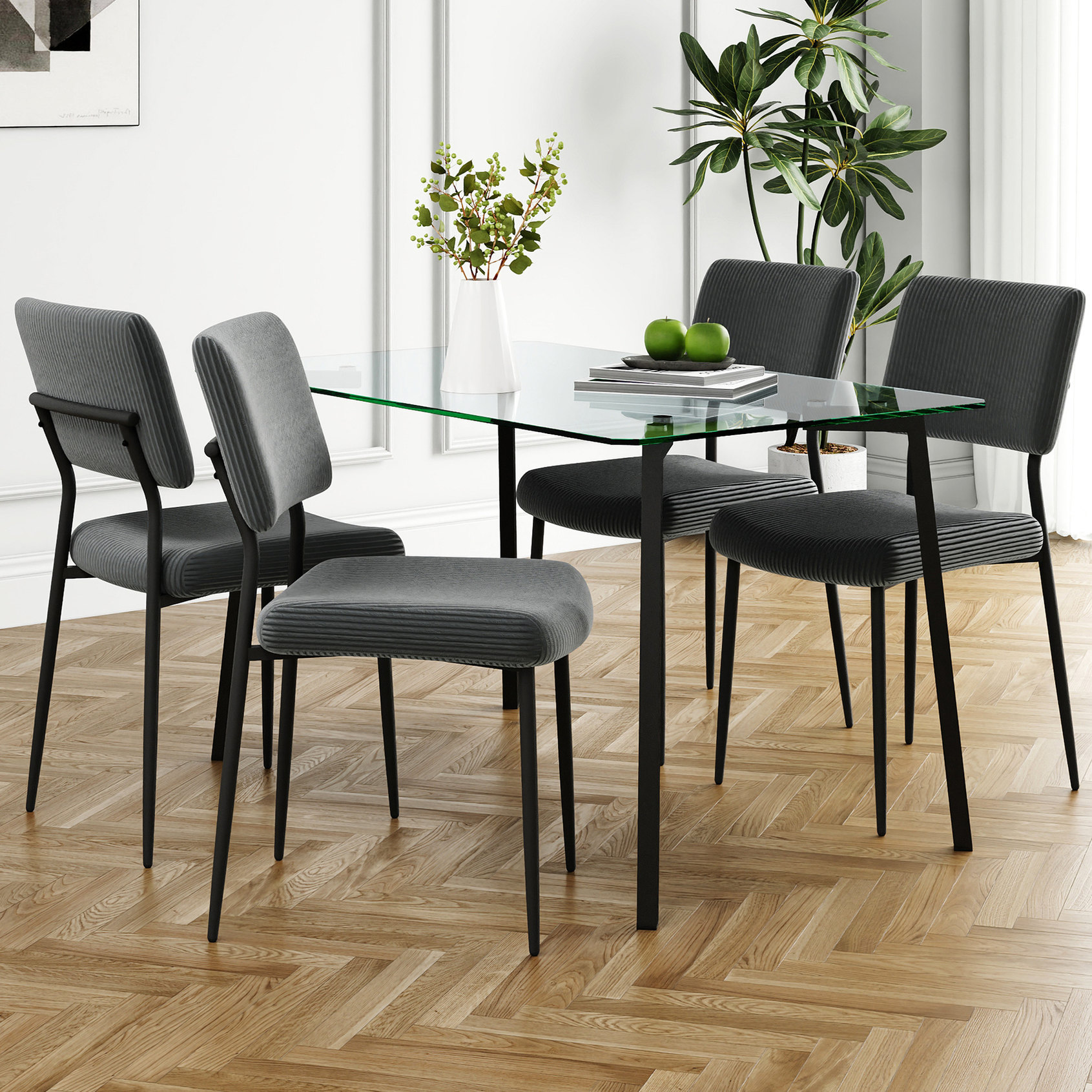 Tempered Glass Table Set for Kitchen/Living/Dining Room | Simple Design ...