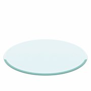 Tempered Glass Top Clear Thick Polished Edge Inch Round Table Beveled