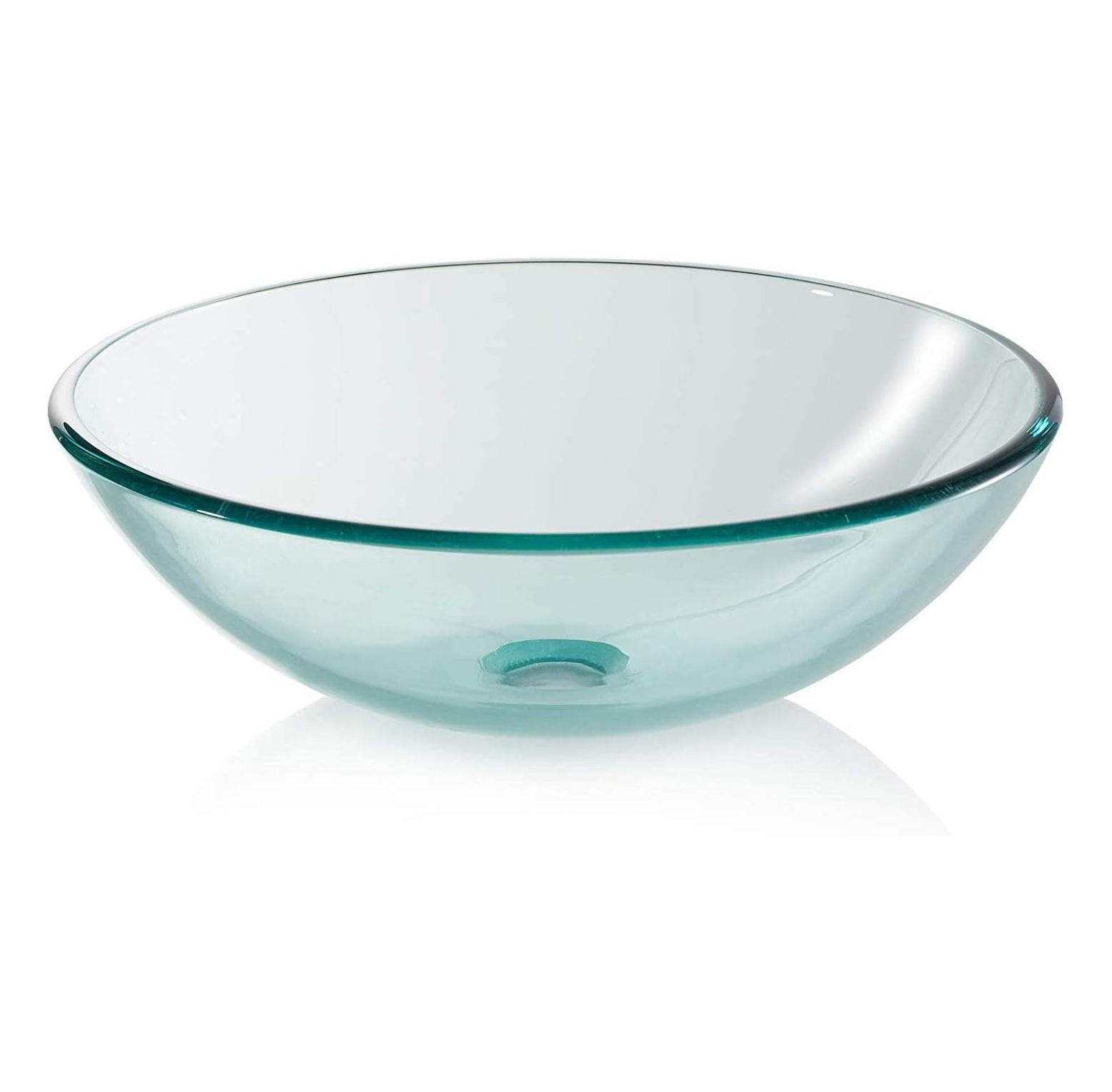 Tempered Glass Vessel Bathroom Vanity Sink Round Bowl, Above Counter