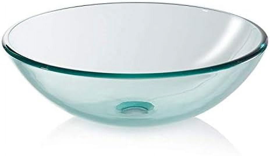 Tempered Glass Vessel Bathroom Vanity Sink Round Bowl, Above Counter ...