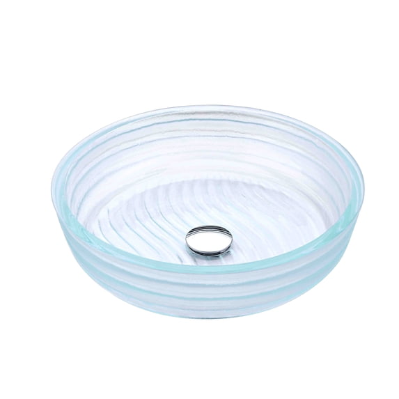 Tempered Glass Vessel Sink - Lustrous Translucent Red Finish - ANZZI Canta Series LS-AZ064 - ANZZI