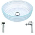 thumbnail image 1 of Tempered Glass Vessel Sink with Single Handle Chrome Faucet - Lustrous Translucent - ANZZI Canta Series LSAZ064-022 - ANZZI, 1 of 3