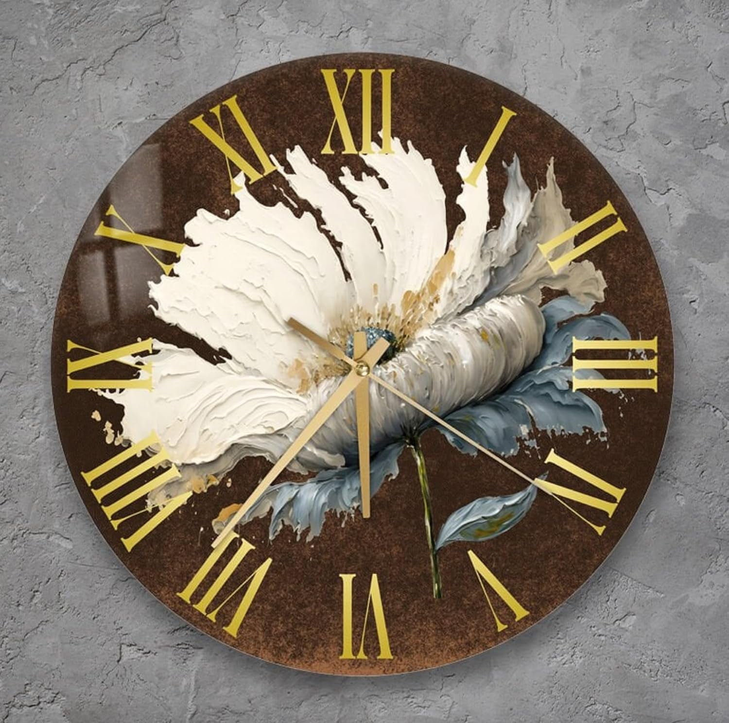 Tempered Glass Wall Clock, 14 inches Wall Clock Art for Living Room ...