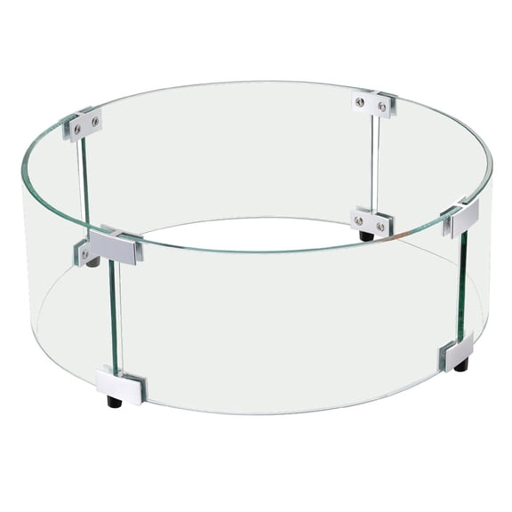 Tempered Glass Wind Guard for Fire Pit, 29" x 8" Clear Flame Shield for Outdoor Gas & Propane Fire Tables, Patio Backyard Wind Protection Screen