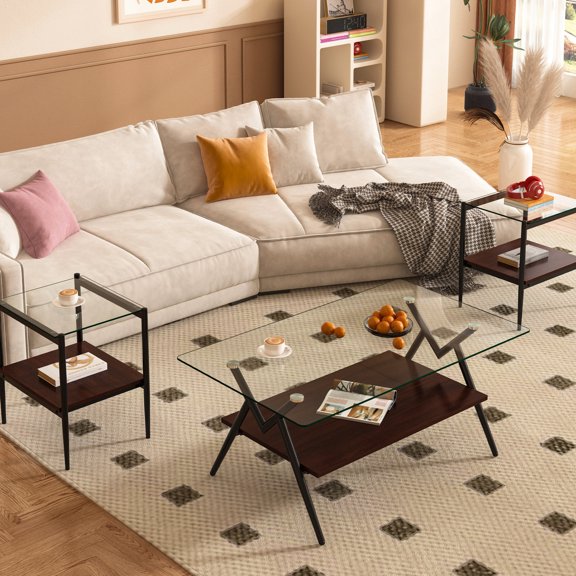 Tempered Glass and Sturdy MDF | Living Room Tables with High Load - bearing | Simple Setup and Aesthetic Appeal