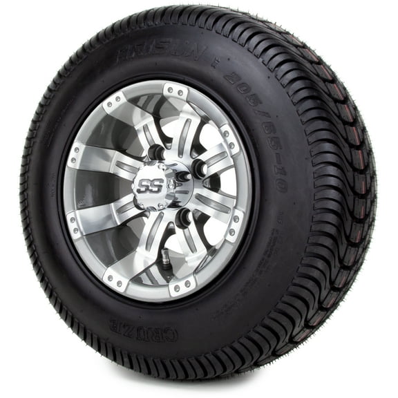 Tempest Golf Cart 10" Wheels and Tires - Gunmetal - LP - Combo of 4