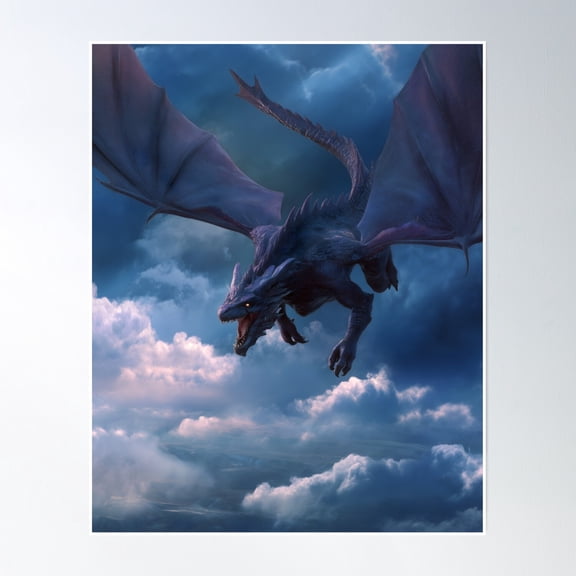 Tempest Wyrm Poster Wall Art, Modern Wall Decor, 8x12 UNFRAMED