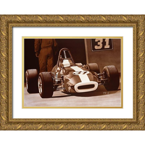 Tempier, Guy 14x11 Gold Ornate Wood Framed with Double Matting Museum Art Print Titled - Winner Today?