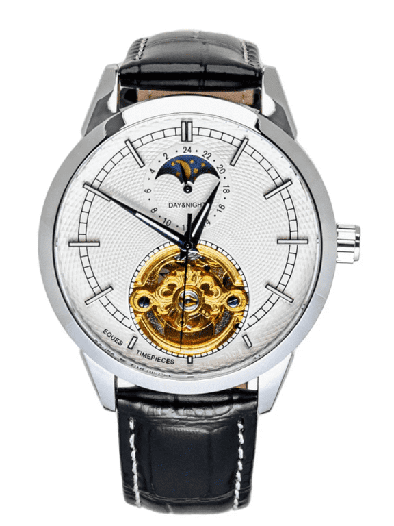 Templar Automatic Tourbillon Watch 43mm Stainless Steel Mens Luxury Leather Timepiece