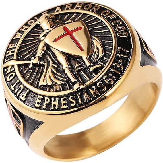 Templar Shield Cross Titanium Steel Ring Knight Style For Men Classic European Designs Bold Symbolic Accessory