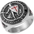thumbnail image 1 of Templar Shield Cross Titanium Steel Ring Knight Style For Men Classic European Designs Bold Symbolic Accessory, 1 of 7