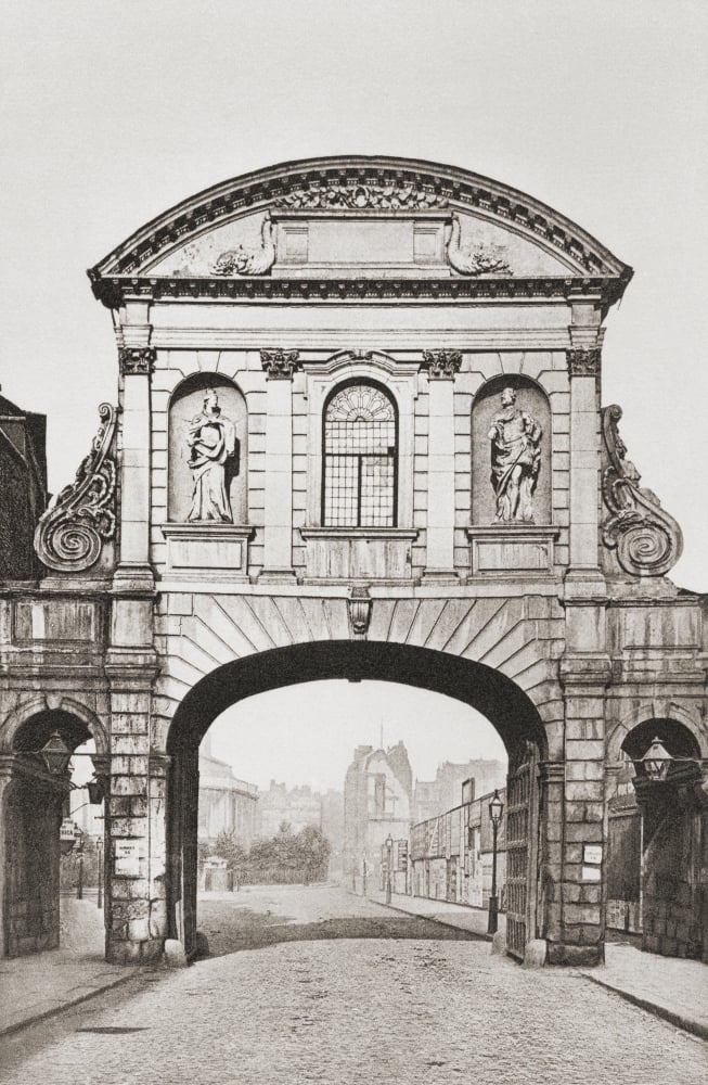 Temple Bar London England Removed In 1878 From London Historic And Social Published 1902 Canvas Art - Ken Welsh Design Pics (24 x 38)