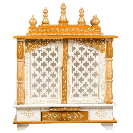 Temple For Home / MDF Wooden Puja Mandir / Mandir With Doors / Handpainted Pooja Mandir / Pooja Mandap / Wooden Temple For Home