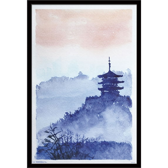 Temple Forest and Dawn Wall Poster, 22.375" x 34", Framed