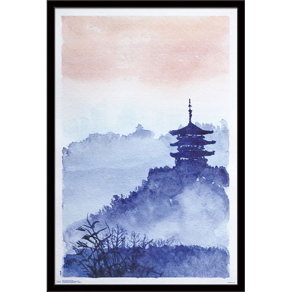 Temple Forest and Dawn Wall Poster, 22.375" x 34", Framed