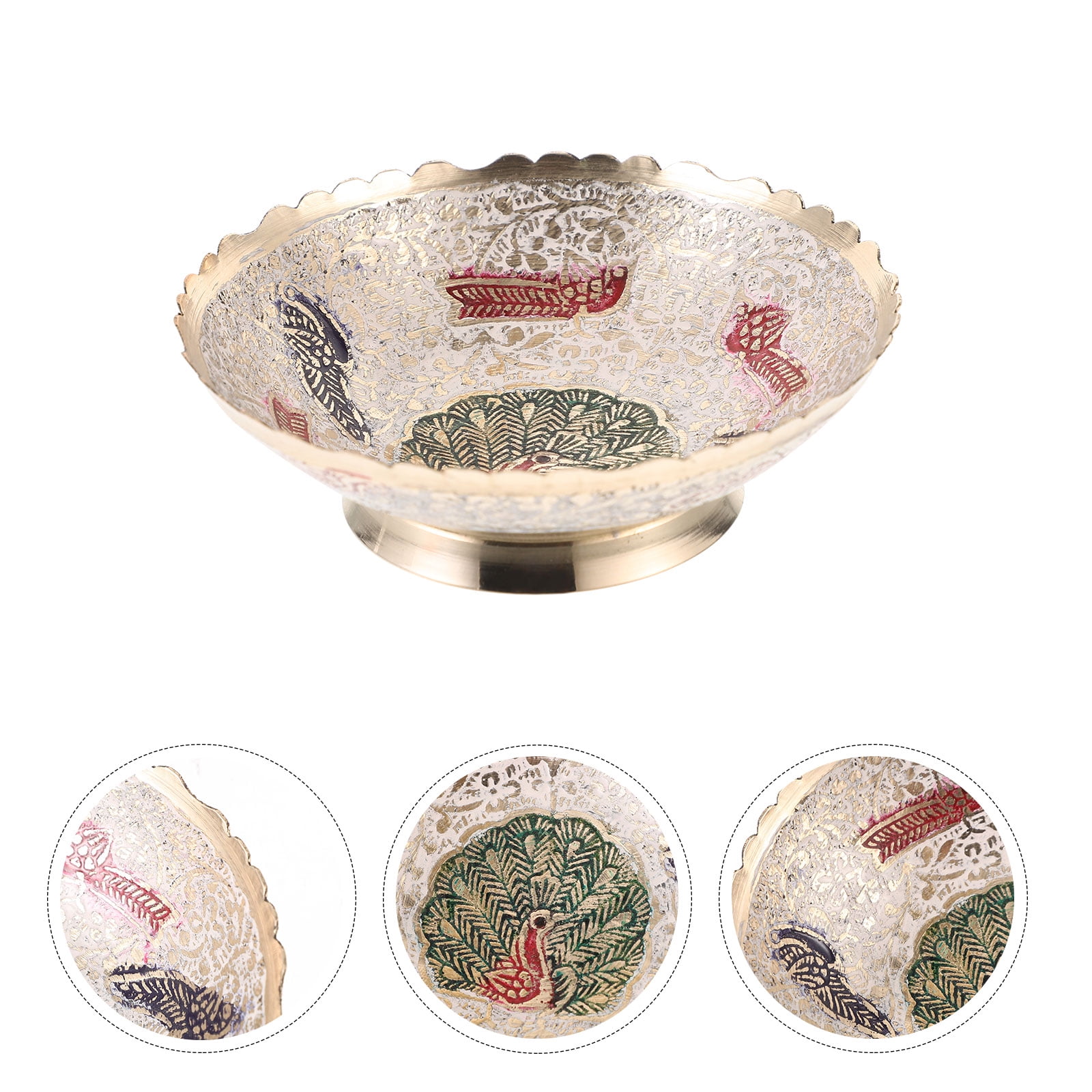 Ceramic Buddhist Offering Plate - White Temple Tray For Fruits & Snacks 7x7 Inch