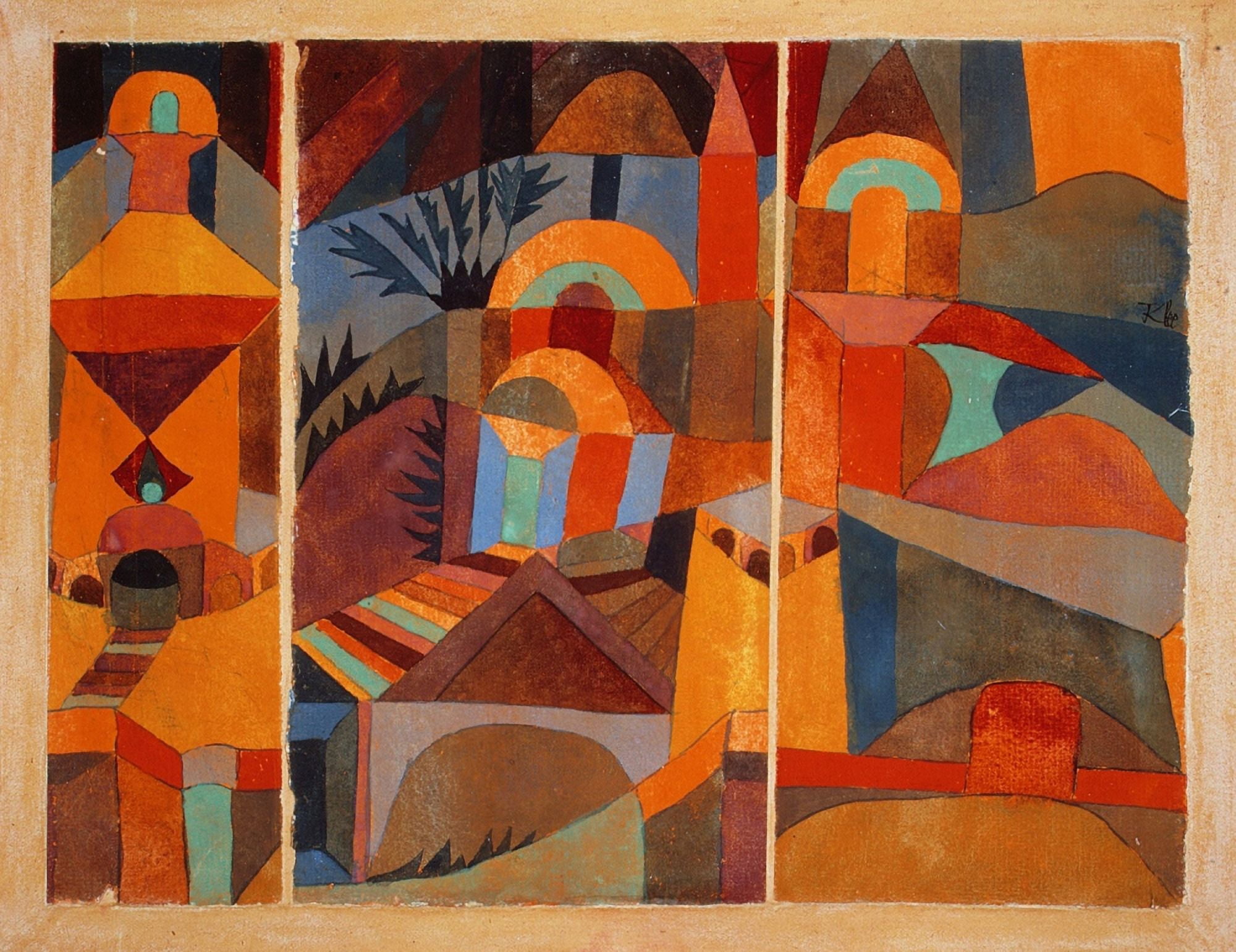 Temple Gardens 1920 Canvas Art - Paul Klee (18 x 24)