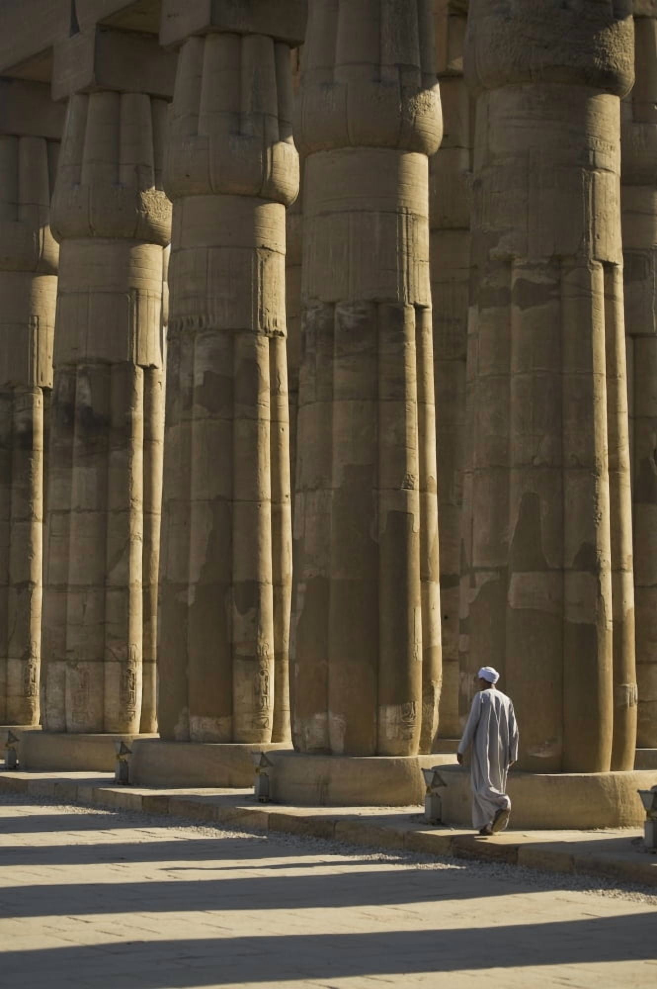 Temple Guard Walking Past Columns In Court Of Amenophis Iii Canvas Art - Ian Cumming Design Pics (11 x 17)