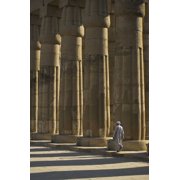 Temple Guard Walking Past Columns In Court Of Amenophis Iii Canvas Art - Ian Cumming Design Pics 22 x 34