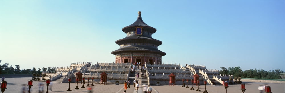 Temple of Heaven (Tiantan) Hall of Prayer for Good Harvests in Beijing in Hebei Province Peoples Republic of China Canvas Art - Panoramic Images (36 x 12)
