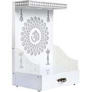 Temple for Home Shop & Office with Multi Color LED Light MDF PVC Laminated White Temple Home Temple Puja Mandir Wall Hanging & Table Top Home Mandir 12X10X18 Inches Large