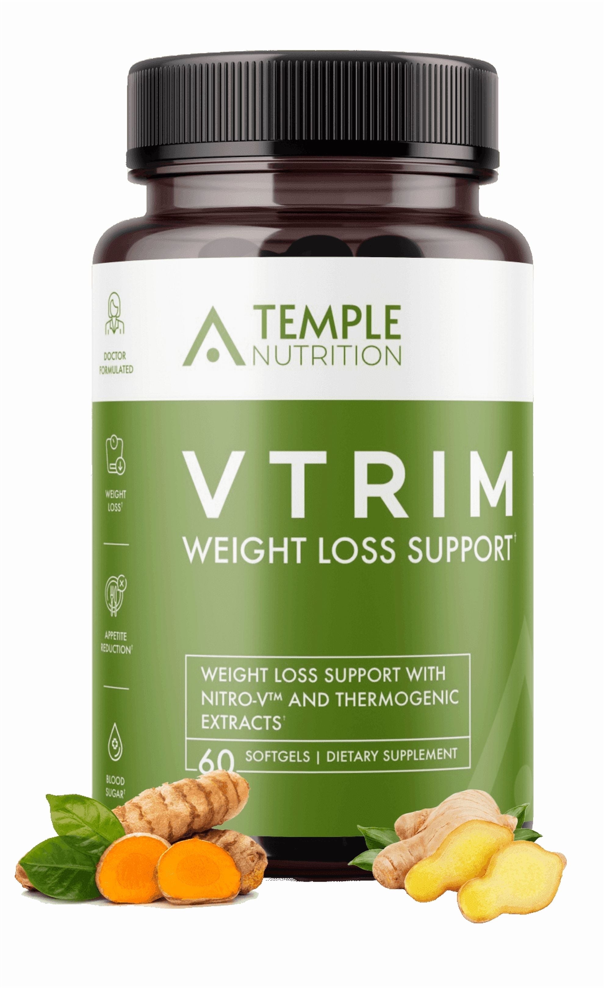 VTRIM Weight Loss Supplement Capsules, Appetite Suppressant & Sleep Support, 60 Servings