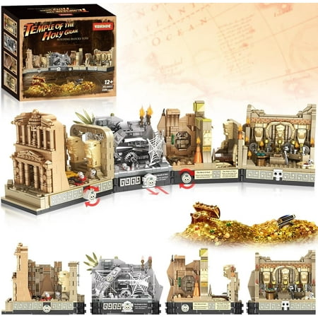 Temple Of The Holy Grail Adventure Building Block Set + 5 figs 4 Scenes 2388 pc