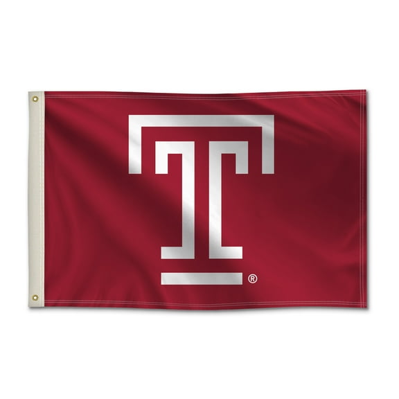 Temple Owls 2' x 3' College Sports Printed Flag - NCAA Licensed - Nylon - School Banner (Red, White, Black)