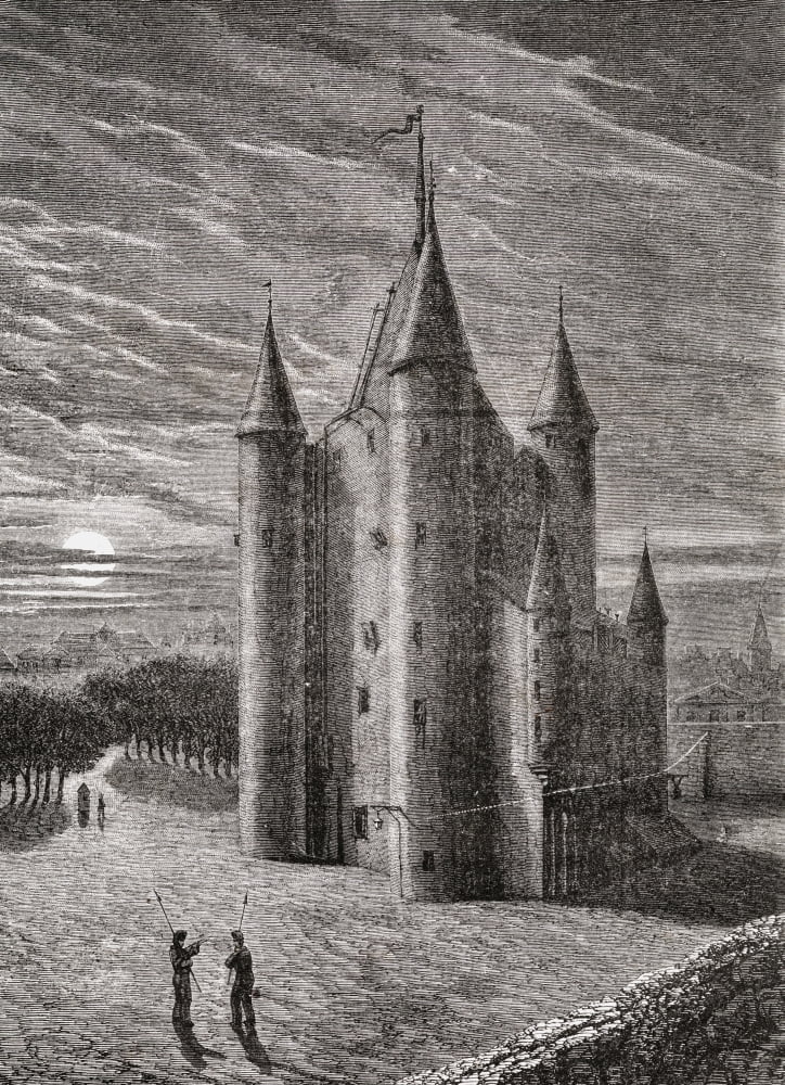 The Temple Prison Paris FranceEngraved By EEtheringtonFrom Histoire De La Revolution Francaise By Louis Blanc Canvas Art - Ken Welsh Design Pics (26 x 36)